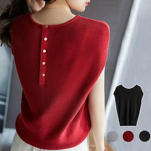 2023韓国ファッションニットTシャツ 柔らかくラウンドネックセーター女性/うな肌触りで着心地シャツ