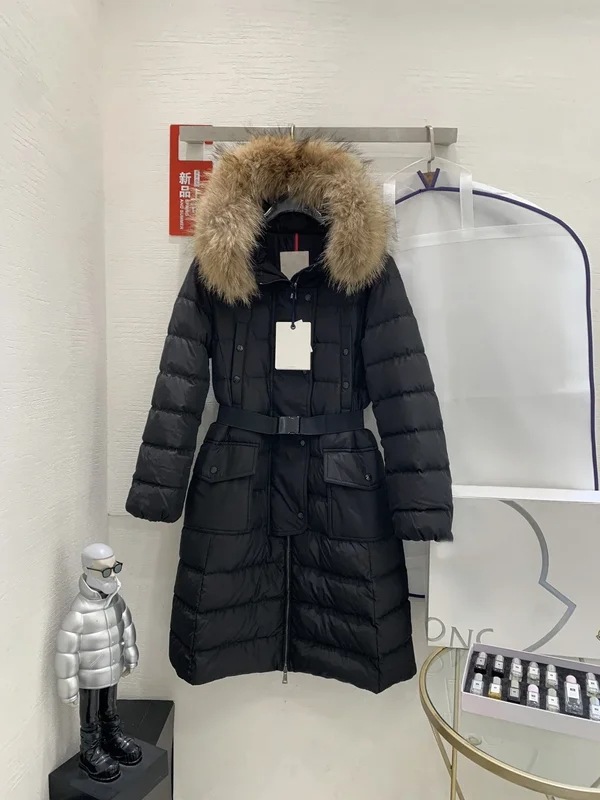 女性用の大きな毛皮の襟付きフード付きジャケット,ふわふわ,厚くて暖かい,長い,冬用,2023