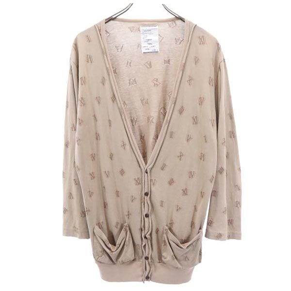 日本製 ロゴ 総柄 長袖 カットソー 2 茶系 Vネック カーディガン メンズ 7,523円