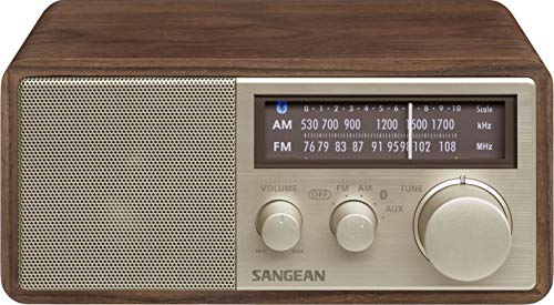 色：ウォールナット SANGEAN FM/AMラジオ対応 ブルートゥーススピーカー ウォールナット