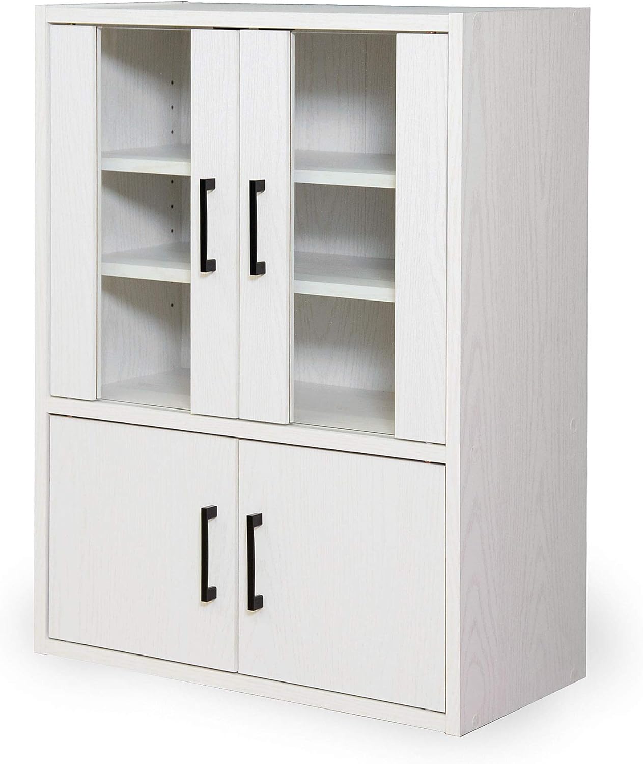 食器棚 ガラスキャビネット 幅60cm × 奥行30cm × 高さ80cm ホワイトオーク LSD-06-0003-wo