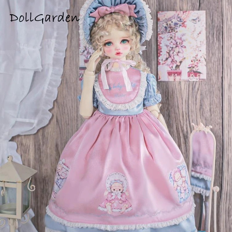 BJD ドール服 1/4 可愛い洋服 『シルク兎』 ワンピースセット 帽子 ドレス MSD/MDDサイズ球体関節人形用衣装セット