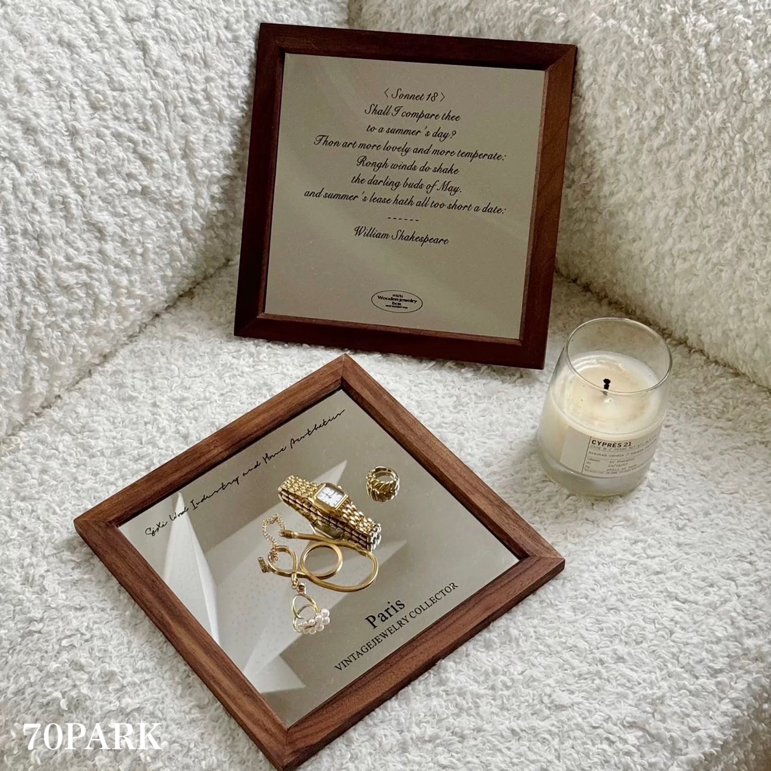 ウッド フレーム スクエア レタリング ミラー 全4種 鏡 トレイ アート おしゃれ 韓国インテリア 韓国雑貨 韓国っぽ インテリア雑貨 北欧インテリア 北欧雑貨 70PARK