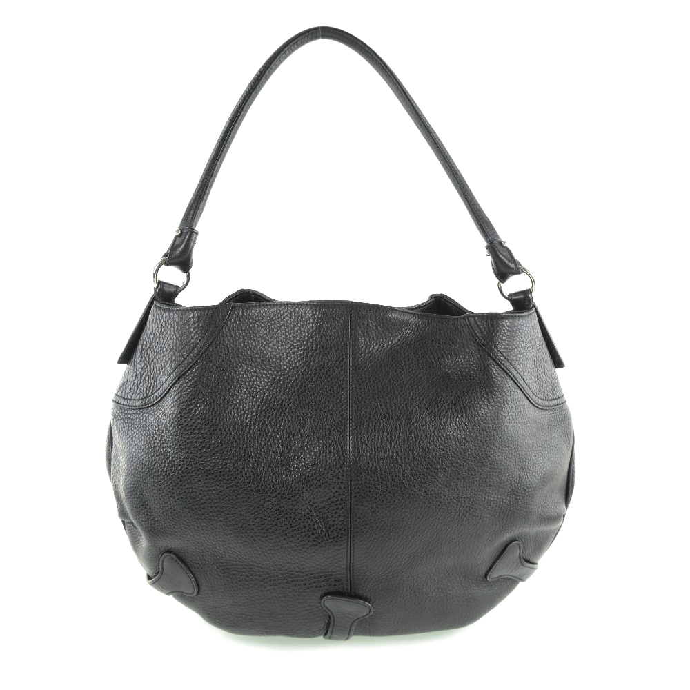 Salvatore Ferragamo サルヴァトーレフェラガモ ショルダー ショルダーバッグ カーフ 黒 レディース 中古品 Aランク