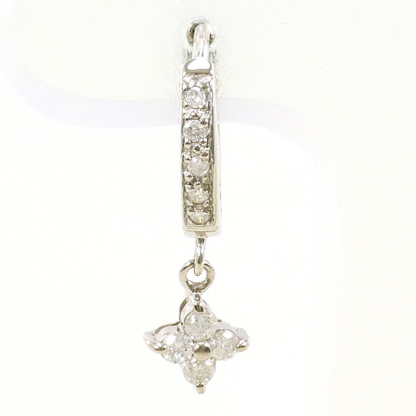 K10 10金 WG ホワイトゴールド ピアス(片耳) ダイヤ 0.12 ジュエリー 中古 13,706円