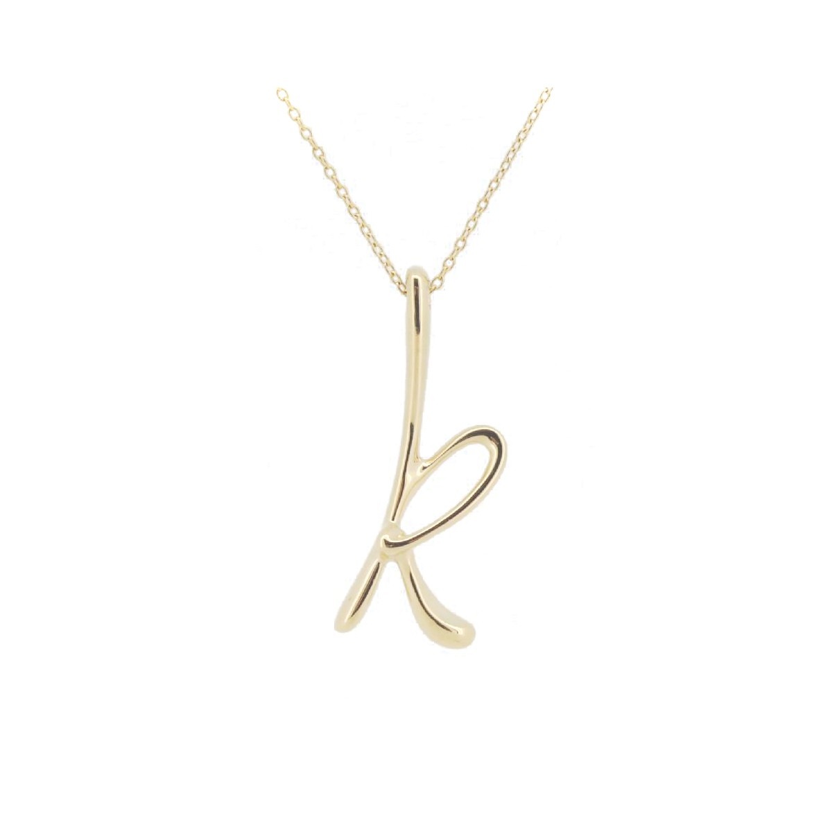 イニシャルK ネックレス K18YG(18金 イエローゴールド) 質屋出品