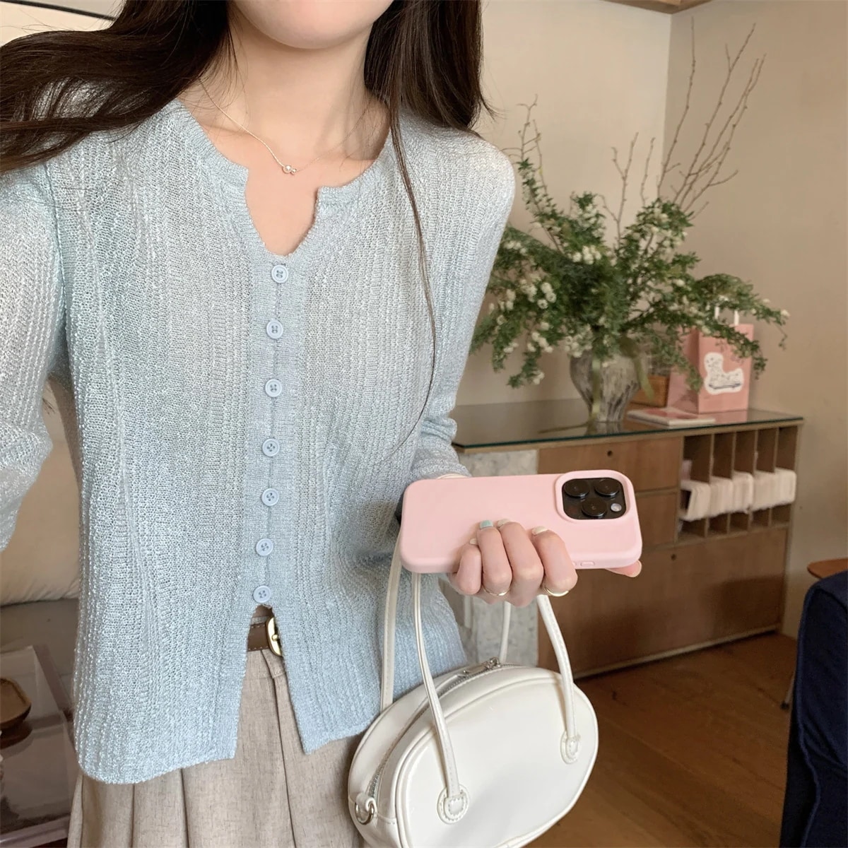 【超お得1つ買うと10個もらえる】メガ割夏でも着れる！サマーニット ニットウェア 薄いニットセーター レディース アウター 春夏 プルオーバー スカート付き 日焼け止め ゆったり スモック 氷 シルク