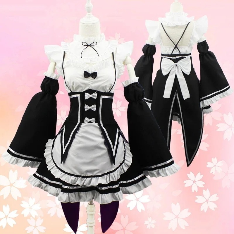 超目玉新品 メイド服 ゼロから始める異世界メイド生活 Cos ラム レム アニメ コスチューム コスプレ 婦人服