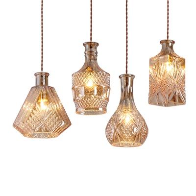 ペンダントライト 天井照明器具 LED 北欧 工業風 ガラス瓶 酒瓶 ボトル おしゃれ リビング ダイニング キッチン レストラン 寝室 ホテル 居間 洋室 和室 直付け ダクトレール 引掛シーリング