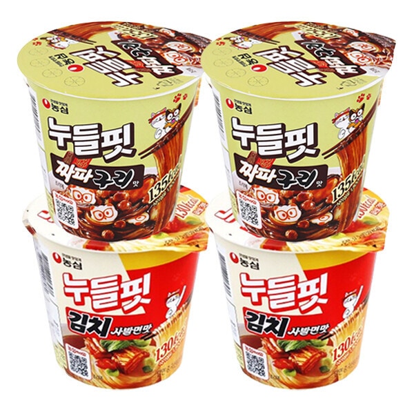 農心 ヌードルフィット キムチ鉢麺味 8個+チャパグリ味 8個(計16個)
