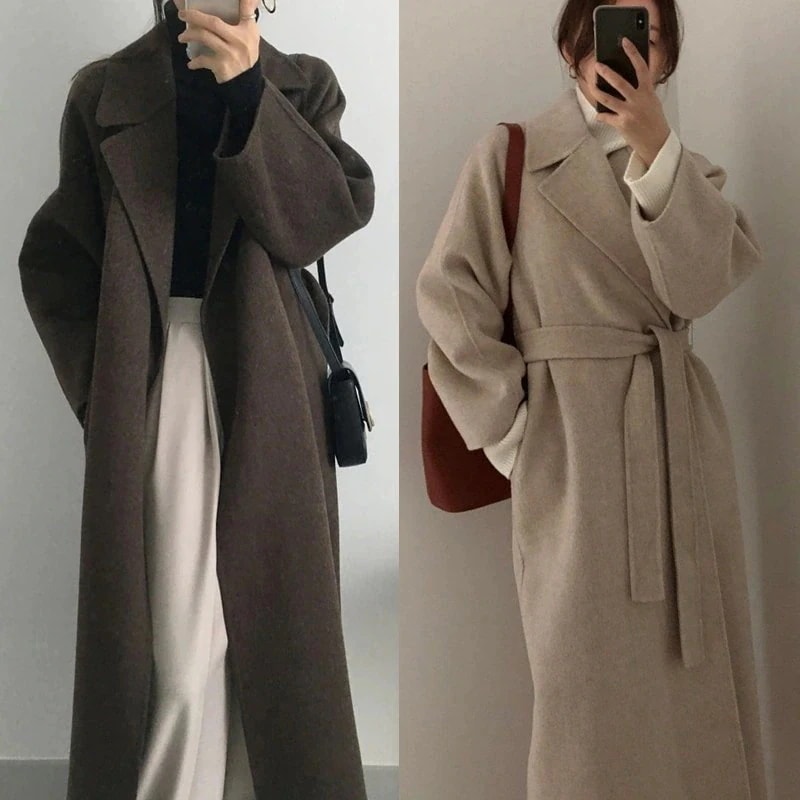 ZARA✖️MANTECO【XL】チェスターロングコートベルト大きいサイズキャメル ZARA オーバーサイズ ウール羊毛ブレンドコート キャメル