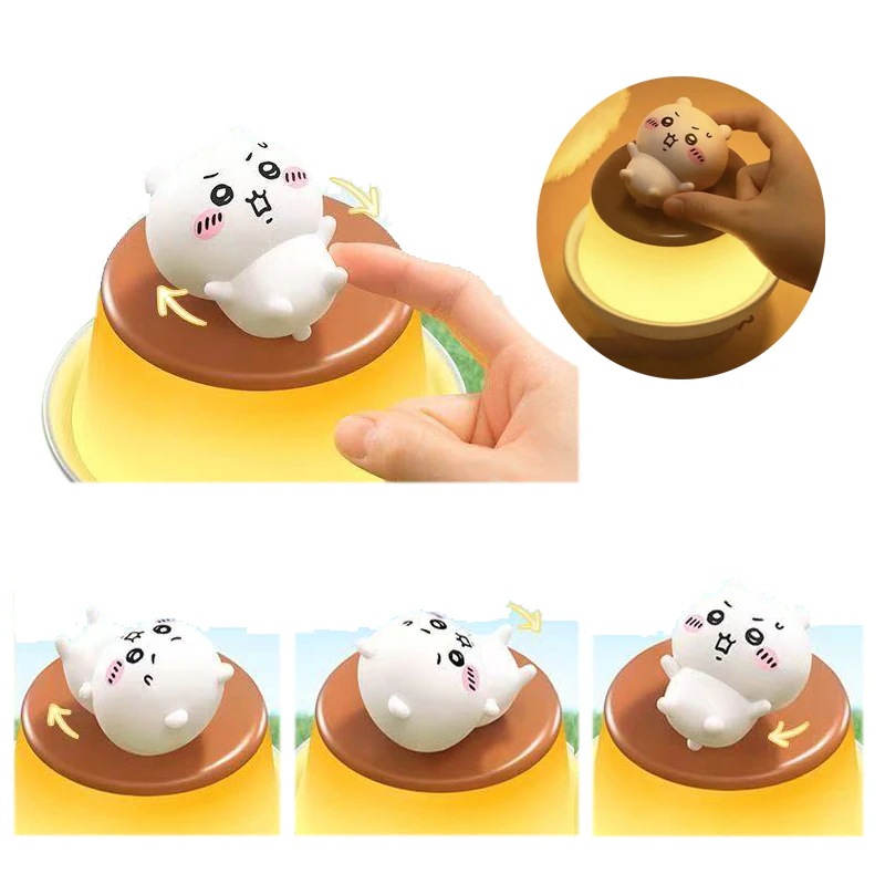 ちいかわ プリン小夜灯 【全ネット先発！3日出荷！公式正規品】 ハチワレ うさぎ ペンダント 小夜灯 ひかりをだす 光を発する バッグチャーム キーリング バッグチャーム かわいい INS 韓国