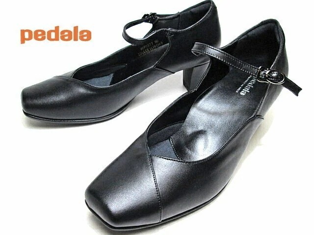 アシックス ペダラ WP357T 3E ストラップパンプス ブラック レディース 靴