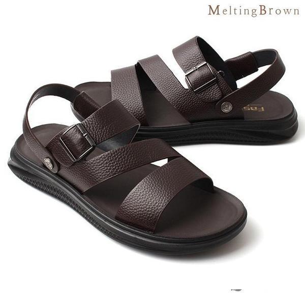 男性の小革サンダル メンズ夏サンダル AX23