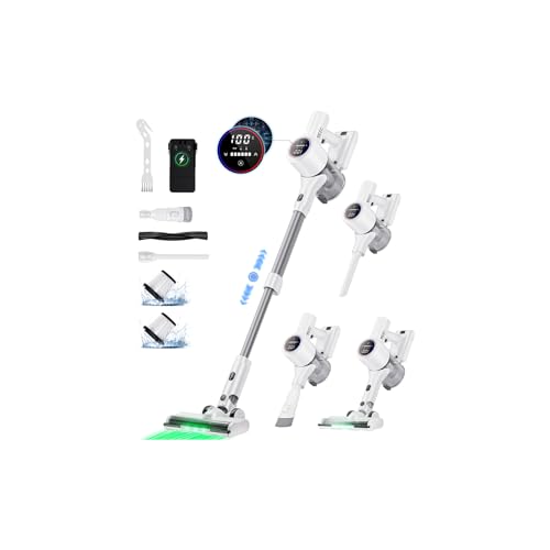 掃除機 コードレス【6月新登場！業界革新！AI汚れ自動検知＆55Kpa超強力吸引＆革新版グリーンLEDライト＆65分連続稼働＆自立式＆2in1充電スタンド＆次世代LED液晶ディスプレイ】YIEEC コ
