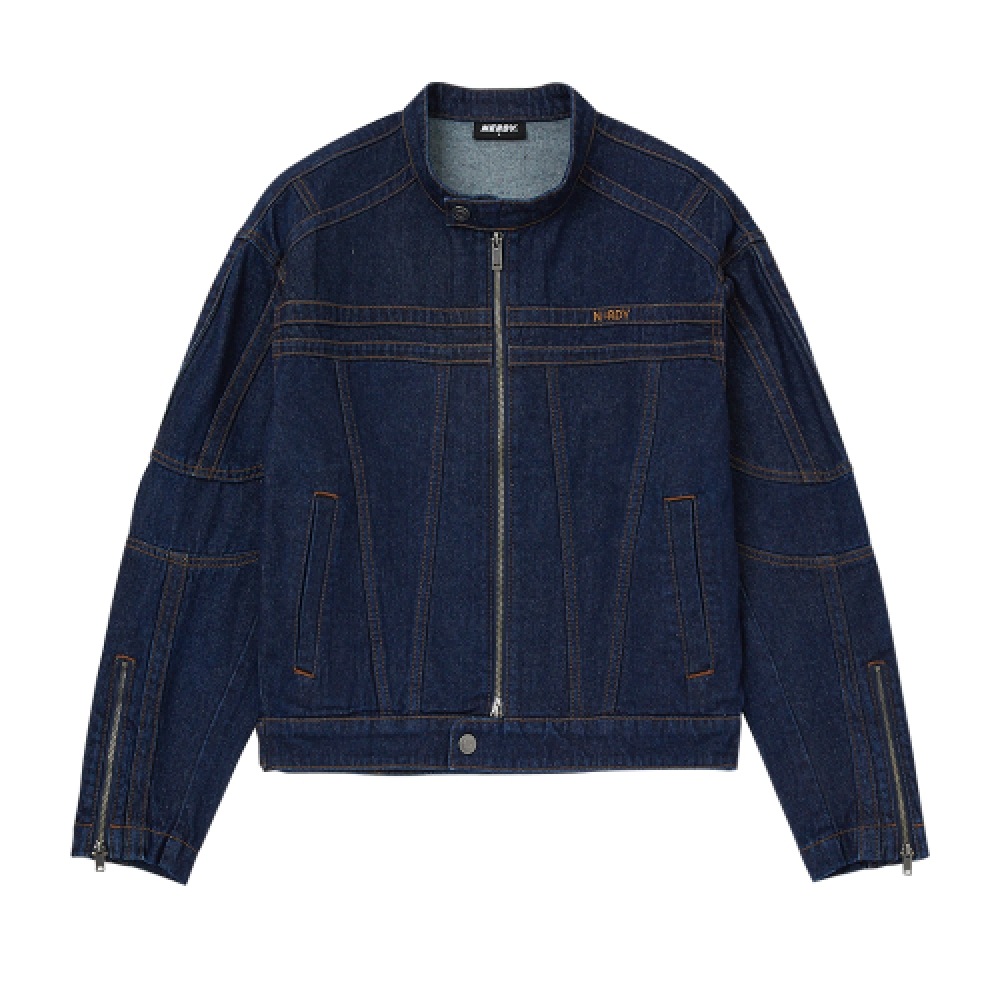 NERDY ユニNY デニムバイカージャケットネイビー