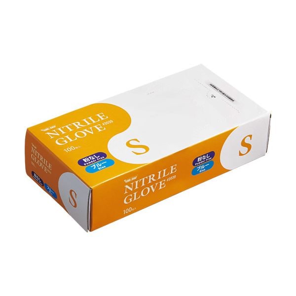 （まとめ） 川西工業 ニトリル使いきり極薄手袋 粉なし ブルー S #2039 1箱（100枚） [x5セット]