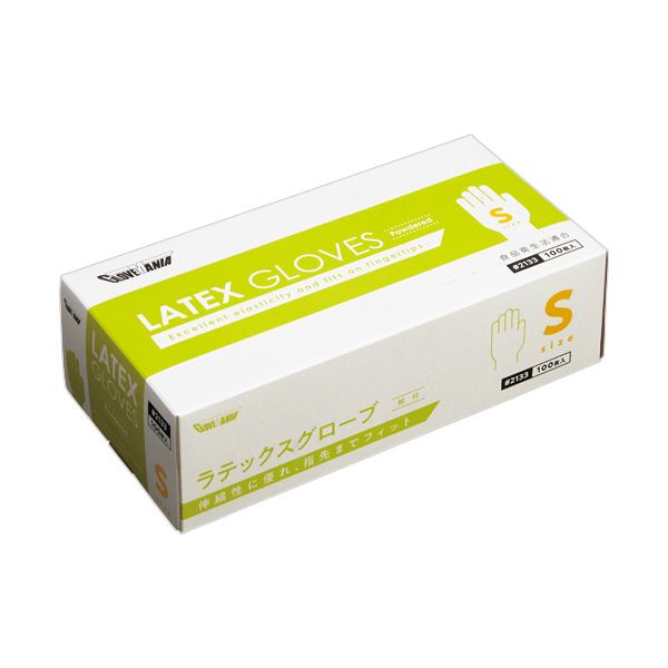 （まとめ） 川西工業ラテックスグローブ 粉付 S #2133 1箱（100枚） [x5セット]