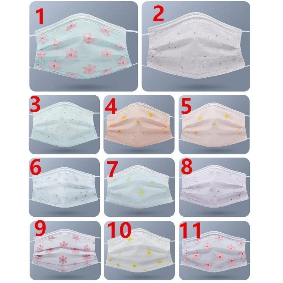 【20点セット】【急速出荷】桜柄マスク メッシュマスク 大人 使い捨てマスク ル付き 花柄マスク 不織布マスク ４層構造 花粉症対策 かわいい50枚 お花見 ひな祭りプレセントギフト