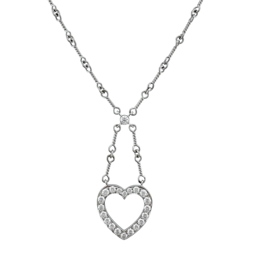 ティファニー センチメンタルハート ネックレス Pt950プラチナ ダイヤモンド TIFFANY&Co. 中古 美品