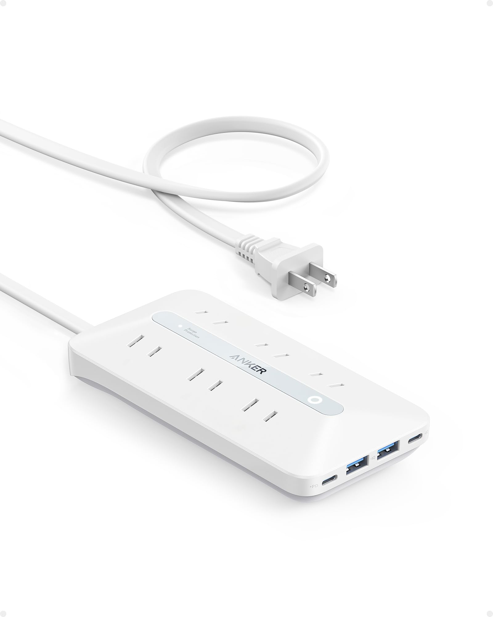 Anker USB Power Strip (10-in-1, 20W) (USBタップ 電源タップ AC差込口/USB-C/USB-A/延長コード 1.5m) 【PSE技術基準適合/USB Powe