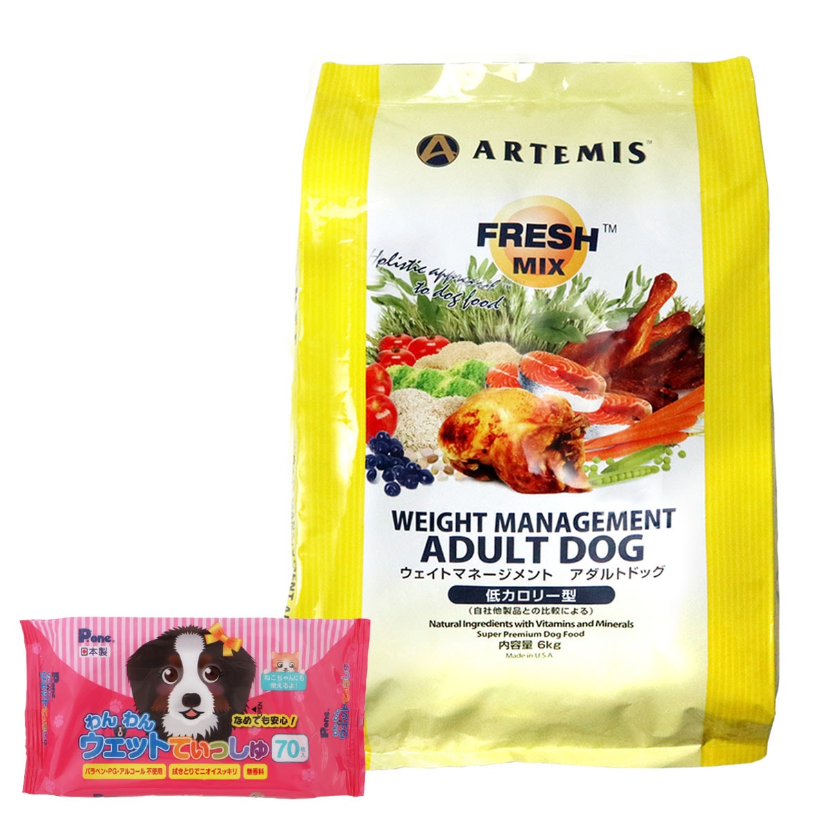 フレッシュミックス ドッグフード ウエイトマネジメント 6kg【わんわんウエットてぃっしゅ1個付き】