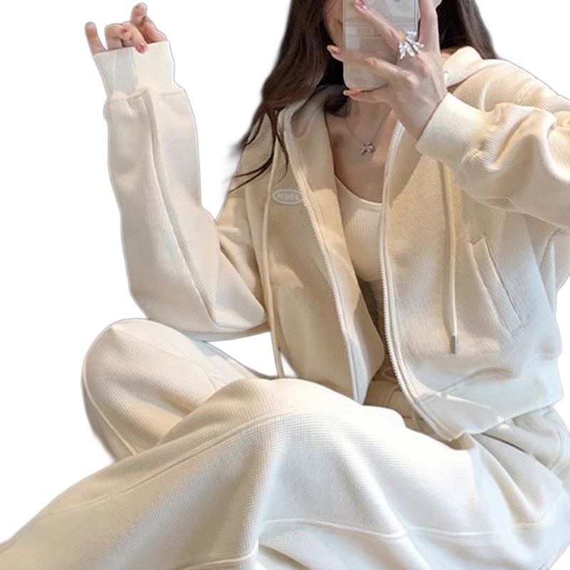 レディース 2025春秋 薄手 スポーツセットアップ 韓国風 ゆったり スリム見え おしゃれ カジュアル ランニング 2点セット