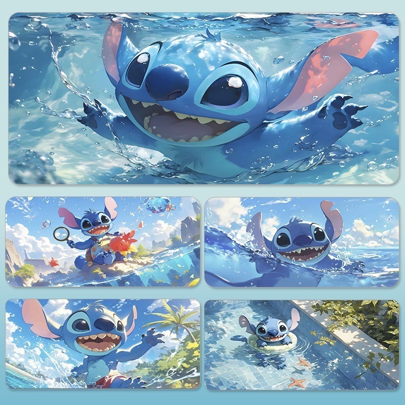 ステッチアニメマウスパッド特大かわいい漫画の女の子デスクマットオフィスコンピュータキーボードマットデスクマット