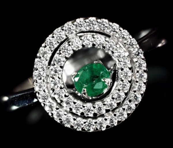 ダンシング ストーン クロスフォー ダイヤモンド 天然 エメラルド リング 指輪 プレ