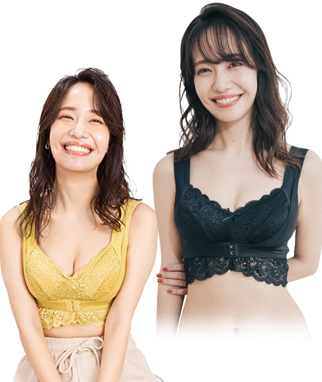[アンジェリール] ふんわりルームブラ ブラック・アンティークゴールド（S-M） 2枚セット