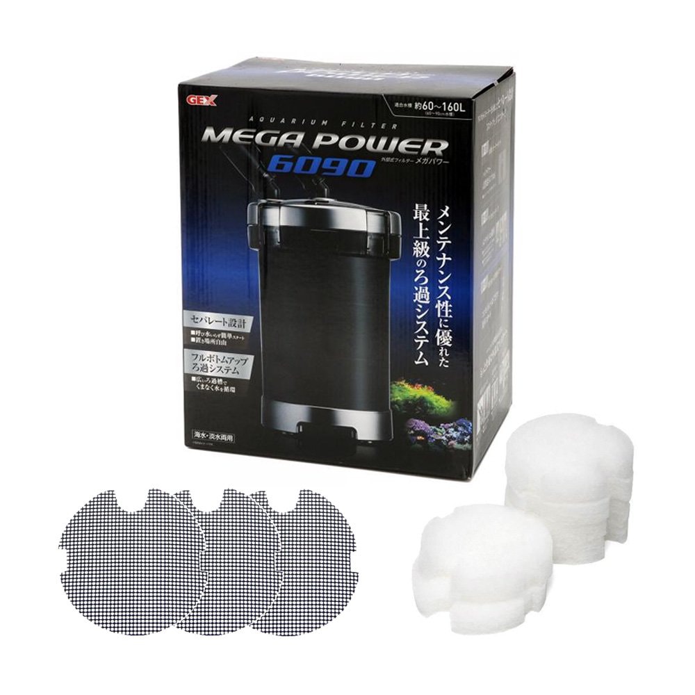 外部フィルター　ＧＥＸ　メガパワー　６０９０　水槽用外部フィルター　交換用ろ材付き　ジェックス　ＣＲＣ10―03―01―20―00 7,691円