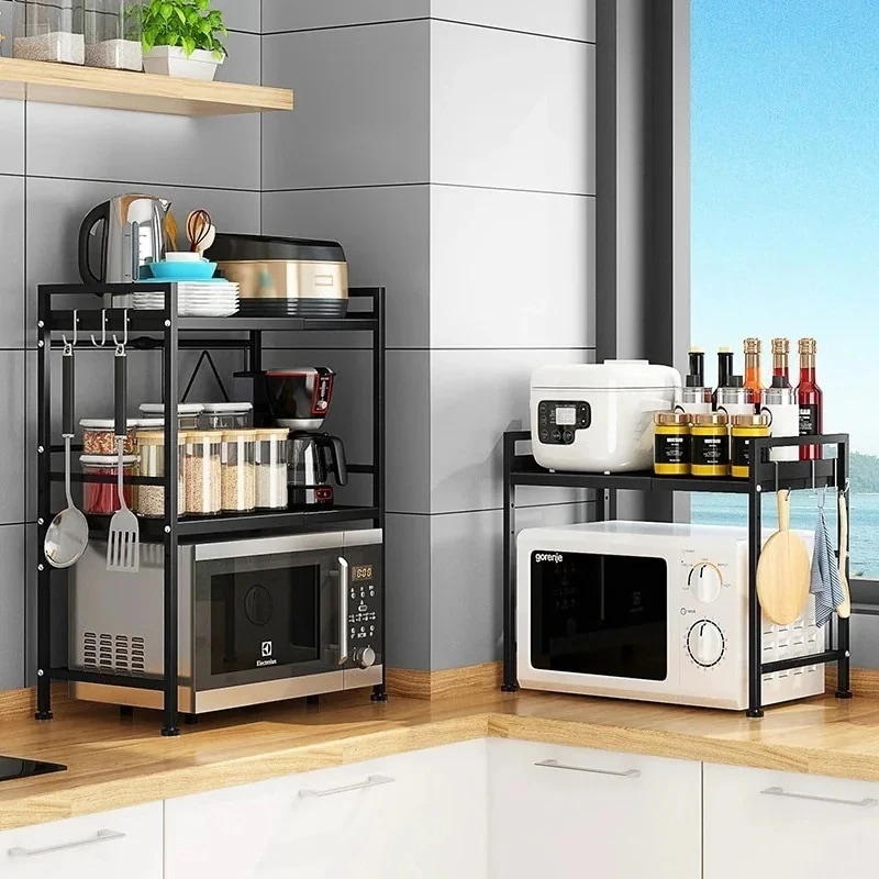 フスド多層キッチン電子ジ収納ラック格納式カウンター多層キッチン調味料ボン収納ラック メガ割