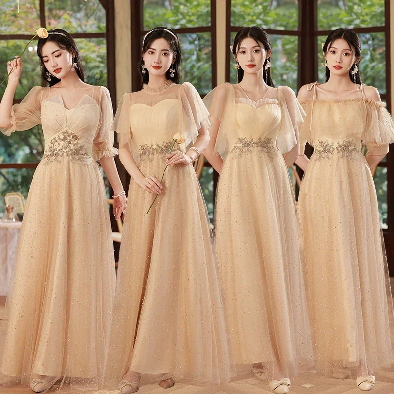 メガ割 お揃いドレス フォーマルドレス 結婚式ワンピース Vネック パーティードレス グレー 同窓会 【縁喜】花嫁ロングドレスブライズメイド ドレス 体型カバー 母親 23