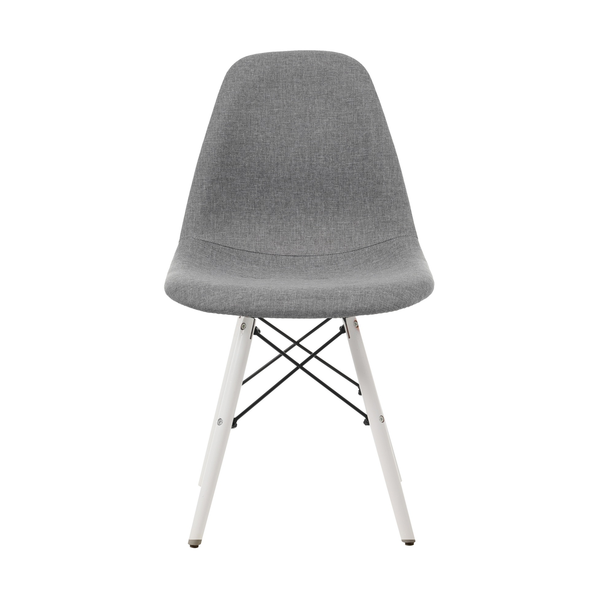 【4脚】【グレー座面＆ホワイト脚】【ファブリック】イームズチェア リプロダクト ダイニングチェア ダイニングチェアー イームズチェア DSW eames イームズ チェアー DSW イームズ椅子 チG
