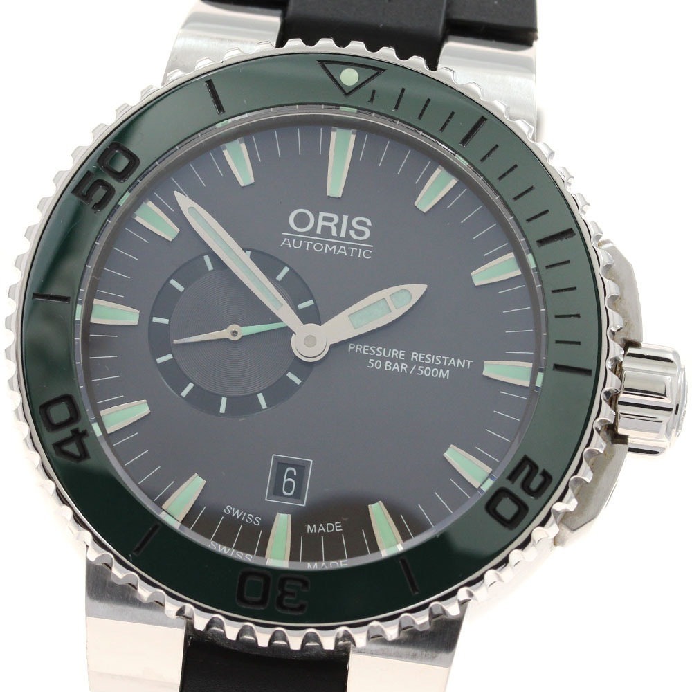 オリス ORIS 01 743 7673 4157-07 8 26 01PEB アクイス デイト 自動巻き メンズ 良品 保証書付き_902428【中古】