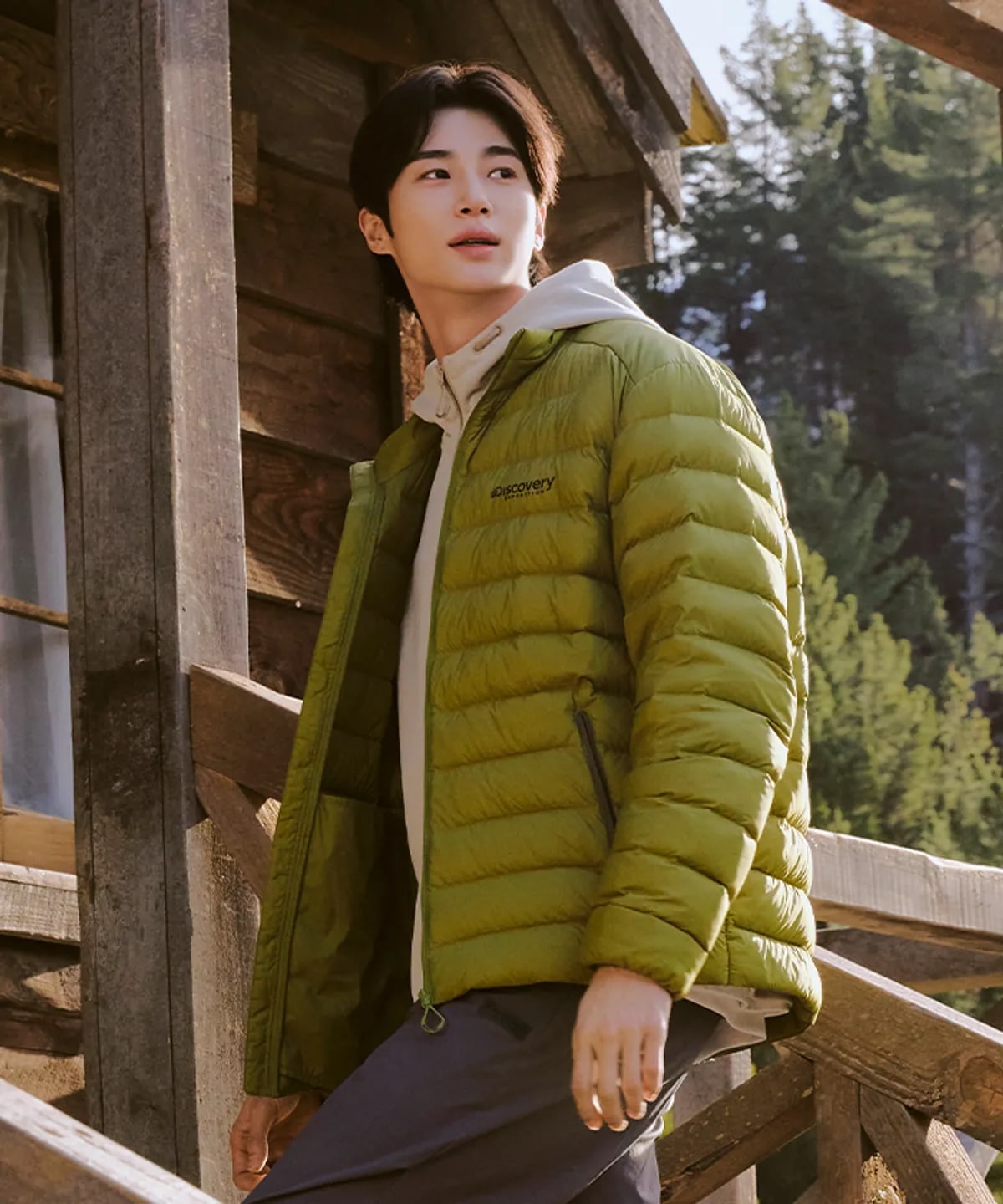 [ビョン·ウソク着用] メンズ オルバート グースダウン 軽量 ダウンジャケット(OLIVE) 韓国 人気 ファッション ブランド