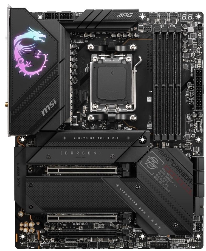 MSI MPG X670E CARBON WIFI DDR5 AM5 AMD Ryzen 7000 Series SATA 6Gb/s ATX Motherboards
