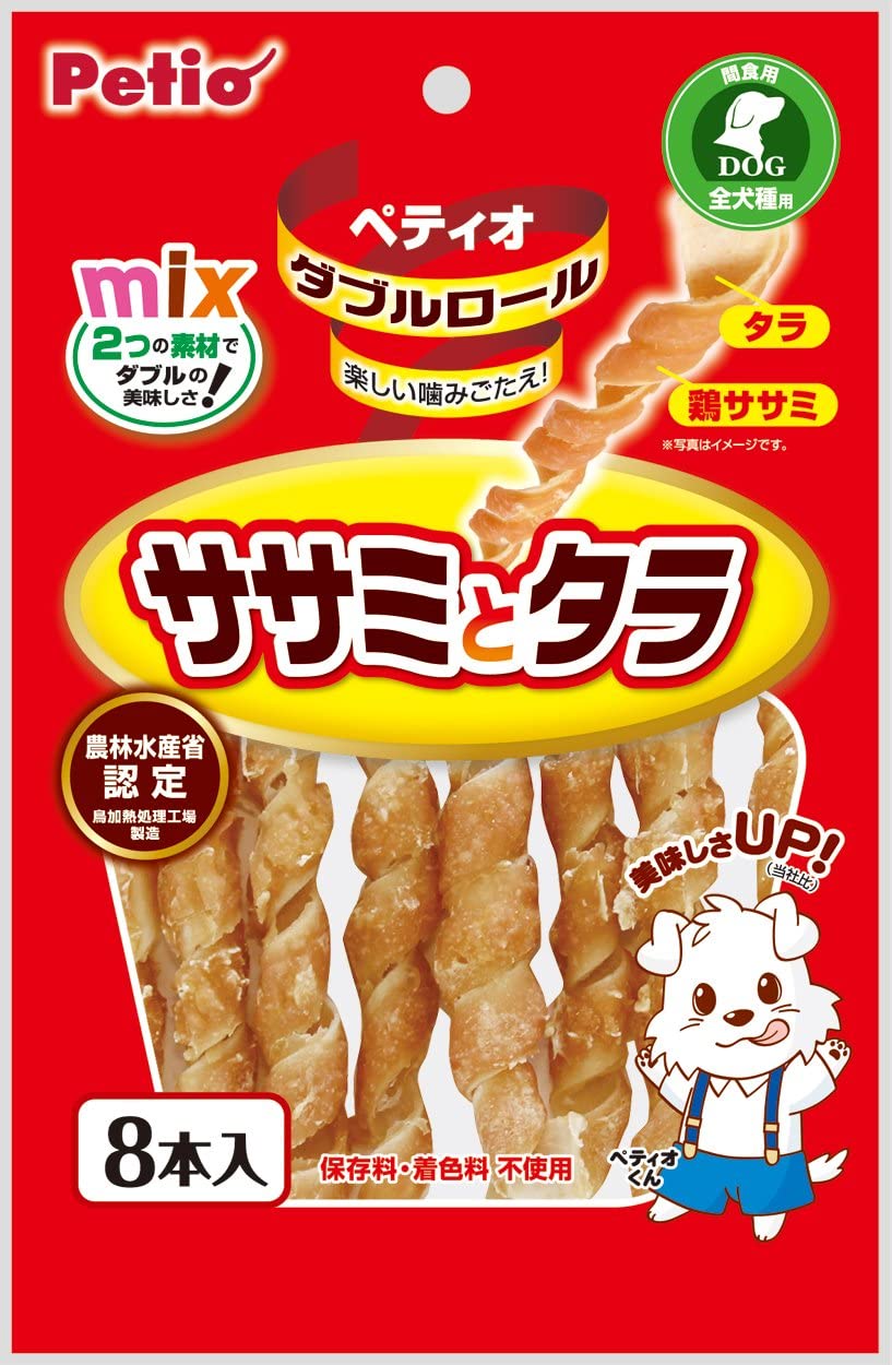 特別オファー ペティオ (Petio) 犬用おやつ ダブルロール ササミとタラ チキン 8個 (x 1) キャットフード 特別オファー ペティオ (Petio) 犬用おやつ ダブルロール ササミとタラ チキン 8個 (x 1) キャットフード