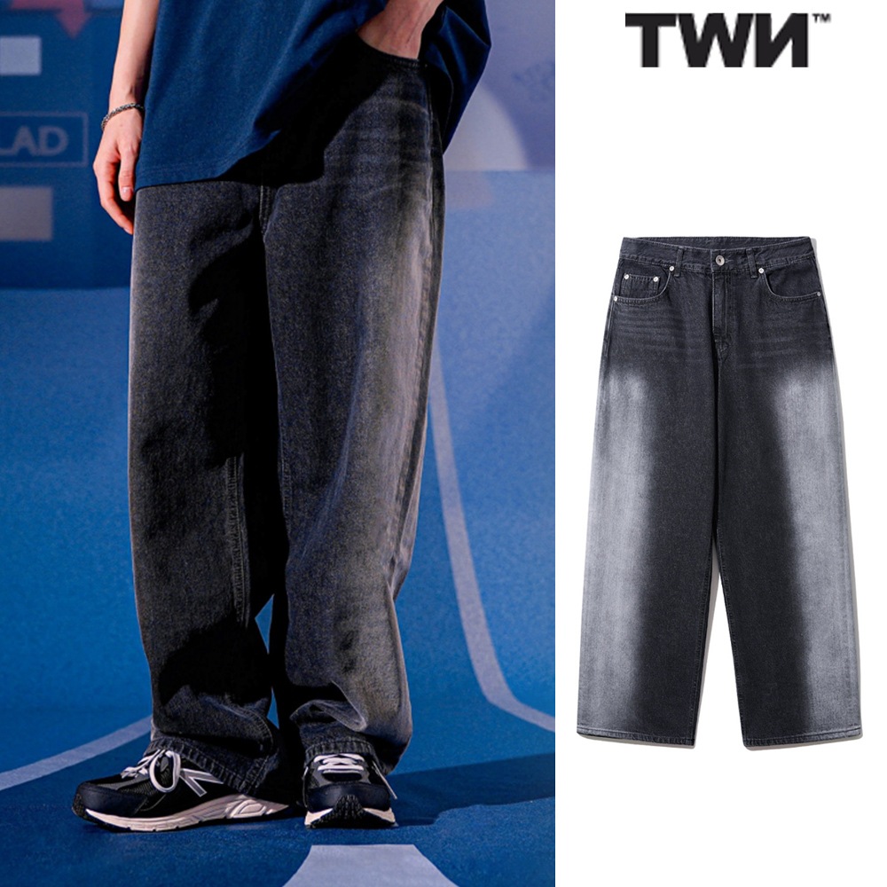 [TWN]★TRIGGER WASHING WIDE DENIM PANTS Vintage Washing Wide Leg Denim Pants CN14 - Korean Women's