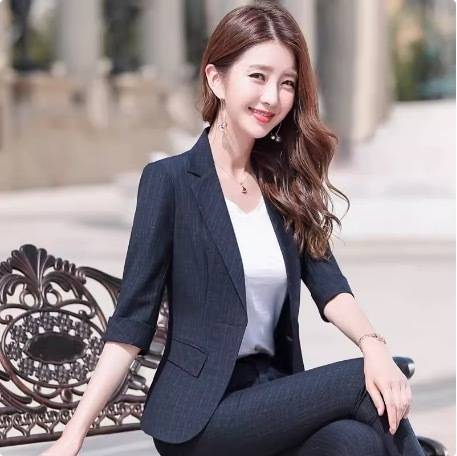 激安価格！レディース トップス ジャケット パンツ ボトムス スーツ セットアップ スキニーパンツ カラーパンツ アンクル丈 袖あり 7分袖 七分袖 襟付き スリム タイト 細身 前開き 上下セット