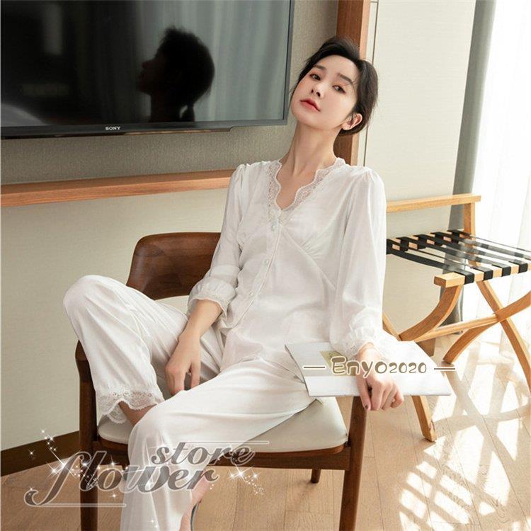 【即納】パジャマ レディース 前開き 春夏秋 長袖パジャマ セットアップ 上下セット パンツセット 寝巻き 寝間着 ルームウェア 部屋着 おしゃれ 9,483円