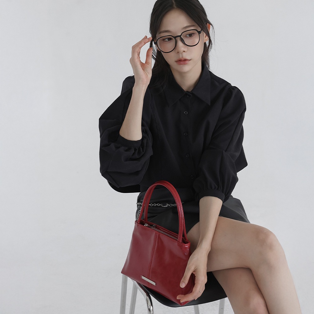 ヘロンティストラップクロップカラーブルージョンシャツ