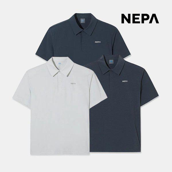 男性用アイステックシェル モーションドット半袖ポロシャツ 機能性冷感登山カラーTシャツ 7M35231
