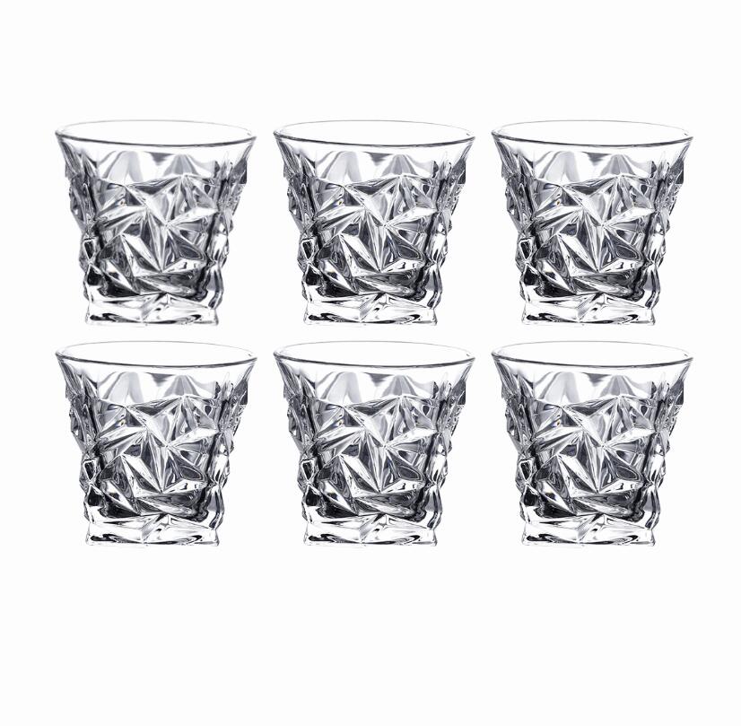 【6個セット】居酒屋スタイル ウイスキー・ブランデー用無鉛ガラスグラス 欧州風デザイン シングルモルトやカクテルにも ビール・ワイン対応 ギフトセットにも最適