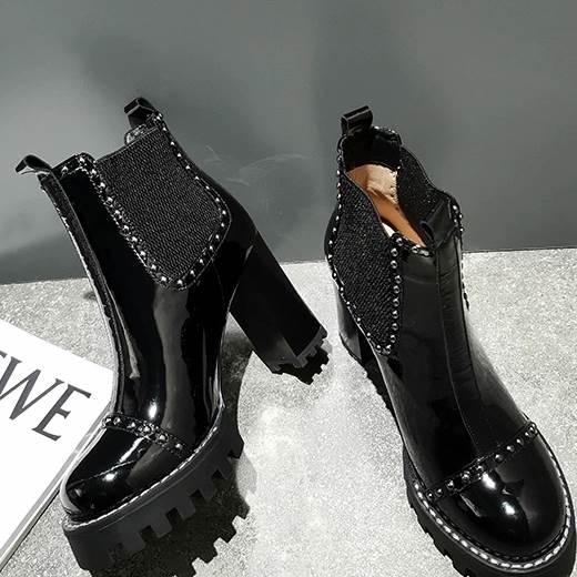 レディース 靴 くつ クツ ブーツ レディースブーツ ヒール ハイヒール 太ヒール 9cmヒール