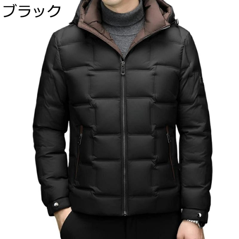ビジネス ダウンジャケット メンズ 秋冬 ダウンコート ショート 大きいサイズ シンプル 無地 厚手 防寒着 保温 暖か カジュアル スポーツ アウトドア 冬物