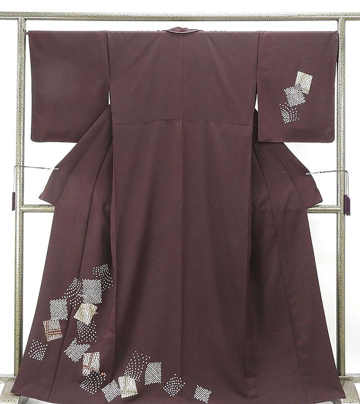 単衣 訪問着 新品仕立済 正絹 単衣 匹田露芝小花模様 訪問着 新品 仕立て上がり 着物