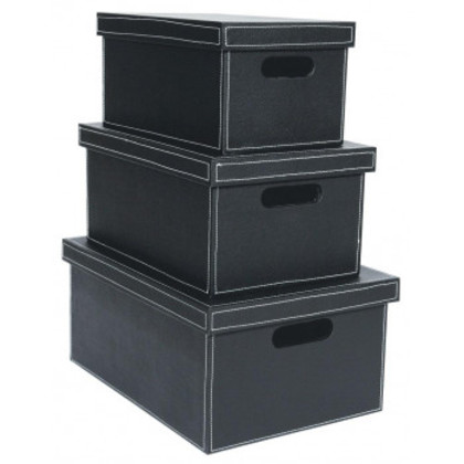 フェイクレザー ボックス(BL)L・M・S 3個セット