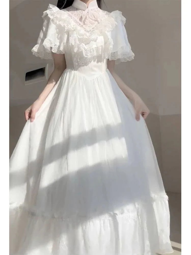 ロリータ コスプレ ホワイト バブル袖 可愛らしい ワンピース 2024 新作 プリンセススカートサンタコスプレ30%までに制限 6,734円