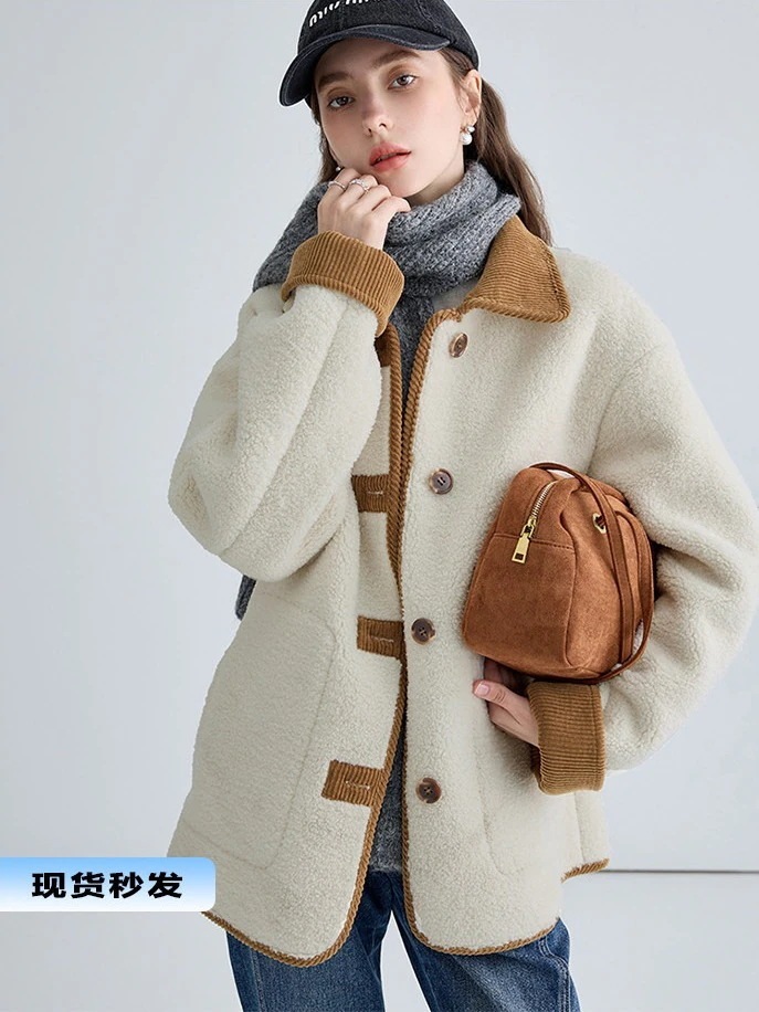 メイラード模造ラムウールコート秋冬新作韓国風ルーススプライスファーショートコートアウター30%制限 5,856円